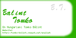 balint tomko business card